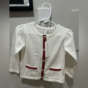 Janie And Jack White Pearl Button Cardigan 18-24m 100% Cotton